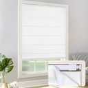 LazBlinds No Drill Light Filtering Roman Shades, White, 32" W x 48" H