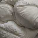 Whats Bedding White Queen Size Feather Down Fiber Comforter, Filled with Feather and Down Fiber, All Season Fluffy Ultra Soft 100% Cotton Duvet Insert, Luxury Hotel Bedding Style Comforter,90"x90