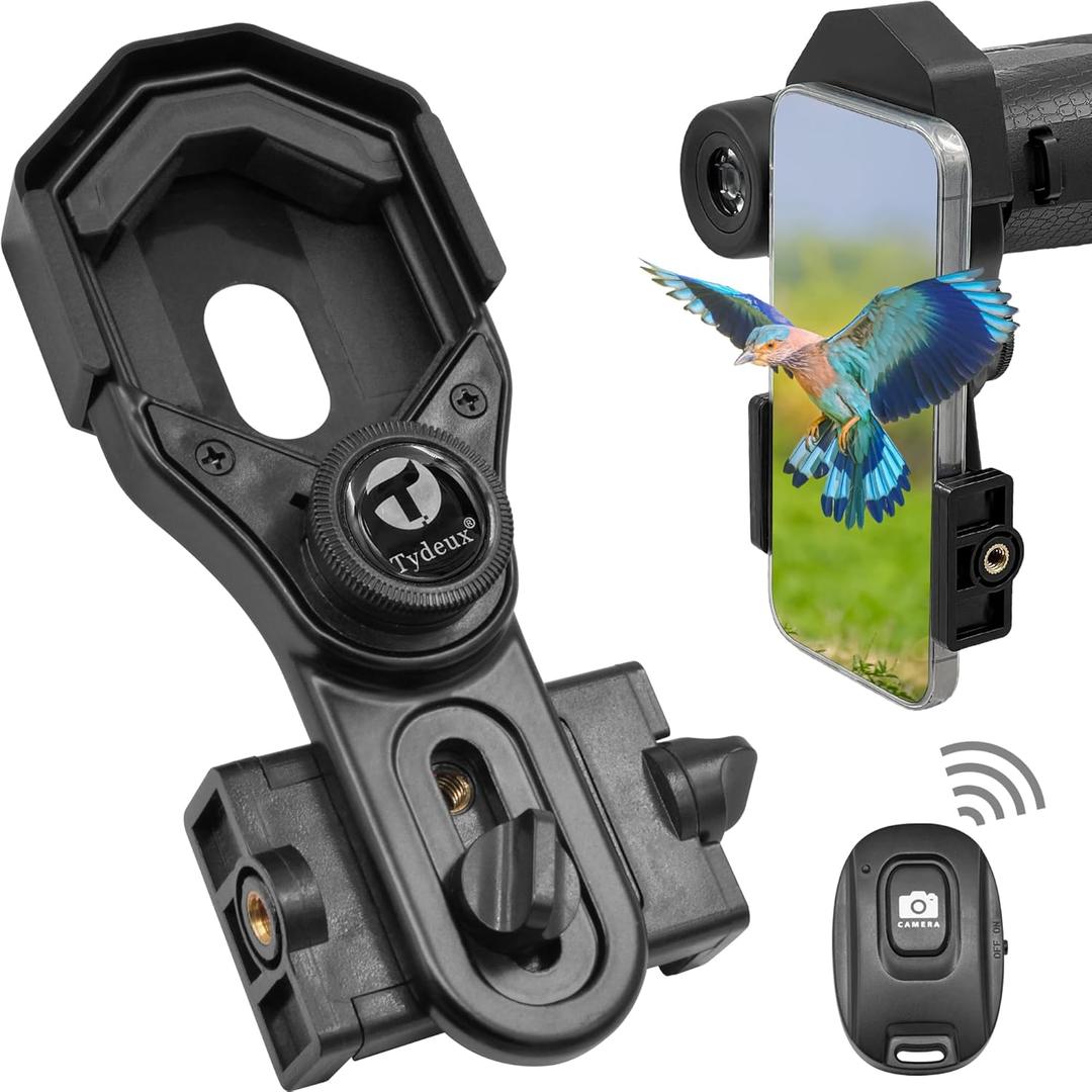 Smartphone Telescope Adapter - Universal Cell Phone Adapter Mount Working with Telescope, Monocular, Binocular, Microscope, Spotting Scope, Outdoor, Gift
