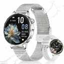 Smart Watch for Women,1.27 Inch HD Touchscreen,Bluetooth Calling,Heart Rate & Sleep Tracking, 100+ Sports Modes,IP68 Waterproof Fitness Tracker for Android & iPhone (Silver)