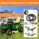 2PC 16x6.50-8 Flat Free Lawn Mower Front Tires and Wheels with 1" Bearings.