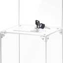 KYODOLED Large Tall Acrylic Donation Box with Slot and Lock, Clear Ballot Box with 6"x8" Sign Holder Storage Container for Voting, Raffle,Tip Jar, 6.7"x5.23"x8"