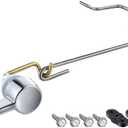 Dreyoo Pressure Assist Toilet Lever Compatible with 738254-0020A, Left Hand Trip Lever Compatible with American Standard Pressure Assisted 4086 Toilet Tank, Left Hand, Polished Chrome