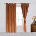 Cherry Home Super Soft Rustic Velvet Decor Blackout Drapes Room Darkening Curtains Panel Metallic Grommet Drapery 52 by 72 Inch Caramel Cafe,2 Panels
