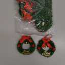 Ciieeo 10Pcs Mini Christmas Wreath Ornaments 2.55 Inch Miniature Xmas Tree Hanging Wreaths with Bow Bell and Merry Christmas Sign for Holiday Decor and Dollhouse Crafts (6.5X6.5X1CM)