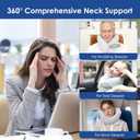jiaao Memory Foam Neck Pillow for Travel & Airplanes, Adjustable Travel Pillow for Long Flights & Road Trips, Includes Eye Mask, Earplugs & Bag