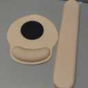 MOSISO Wrist Rest Support for Mouse Pad&Keyboard Set, Circle Curved Ergonomic Mousepad&Coaster Non-Slip Base Home/Office Pain Relief&Easy Typing Pad with Soft Cloth&Silicone Lining, Apricot