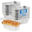 Benestanti 100 Pack 1 Lb Mini Loaf Pans Disposable, 6” x 3.5” x 2” Oven Safe Small Foil Loaf Pans, Aluminum Loaf Pans,Aluminum Foil Bread Tins Pans for Baking Holiday Treats Food Storage and Takeout
