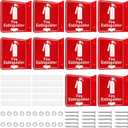 10 Sets 3D Fire Extinguisher Projecting Sign 6.3" x 6.3" Acrylic Fire Extinguisher Sign with Down Arrow Pre Drilled Mounting Hole, Includes Matching Screwsfor Indoor Outdoor Wall
