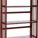 Casual Home 3-Shelf Folding Stackable Bookcase (27.5" Wide)-Walnut