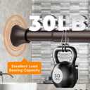 Bronze Long Tension Curtain Rod Large Tension Rod 30 To 100 Inch,Spring Shower Curtain Rod For Bathroom, Window,Closet No Drilling Non Slip