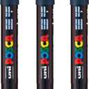 posca PC-5M Water-Based Paint Markers, Reversible Medium Tip (1.8-2.5mm), Navy Blue, 2 Count