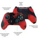 ExtremeRate PlayVital Samurai Edition Anti-Slip Controller Grip Silicone Skin for Xbox Core Controller, Ergonomic Protective Case Cover for Xbox Series S/X w/Thumb Grips - Red & Black