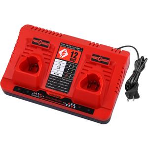 12V Dual Charger Replacement for Milwaukee 12v Charger, Compatible with Milwaukee M-12 Battery 48-11-2401 48-11-2420 48-11-2440 48-11-2460 etc