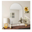 BEAUTYPEAK 24"x36" Arch Bathroom Mirror, Wall Mounted Vanity Metal Frame Mirror for Bedroom, Entryway, Living Room, Silver