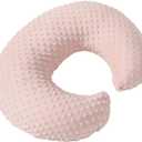 Pillowcase for Nursing Pillow and Positioner for Breastfeeding and Bottle Feeding, Propping Baby, Tummy Time, Baby Sitting Support, Awake-Time Support, Pillow Cover Only (Light Pink)