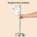 YUMORE Toilet Paper Holder Stand, 4.4lbs Heavy Duty Stainless Steel Free Standing Bathroom Tissue Roll Holder, Brushed Nickel