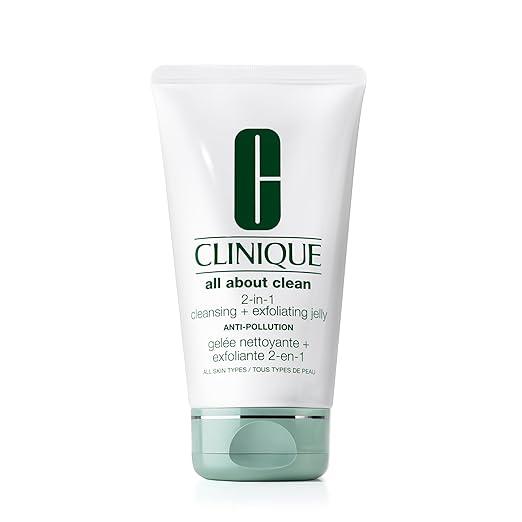 Clinique All About Clean 2in1 Cleansing + Exfoliating Jelly, Face Wash & Exfoliator With Salicylic Acid For All Skin Types, 5 Fl Oz