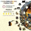 Wooden Puzzles for Adults,Parent-Child Black Bears Wooden Jigsaw Puzzles,Unique Shape Advanced Animal Jigsaw Puzzle for Adults and Kids,Challenge Wooden Jigsaw Puzzle (M-11.6 * 11.6in 262pcs)