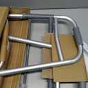 Medline Lightweight Two Button Folding Walker with 5" Wheels, Aluminum Frame Supports up to 300 lbs