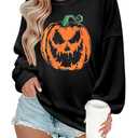 Zeagoo Women's Halloween Pumpkin Graphic Sweatshirts Long Sleeve Pullover Tops Gothic M