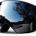 SPOSUNE Ski Goggles Over Glasses - Snow Goggle for Men Women Youth Snowboard Skiing - UV400 Anti-Fog Snowmobile Goggles (Sg-003-gray)
