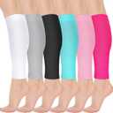 6 Pairs Calf Compression Sleeve Women Footless Compression Stockings Elastic Leg Sleeve for Running Nurse Pregnant (Gray, S)