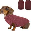 Dachshund Sweater,Small Dog Pullover Coat,Cold Weather Thermal Knitted Puppy Jacket, Classic Thick Warm Clothes for Mini Dachshund,Wiener Dog(Red,Medium)