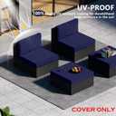 9 Piece Outdoor Patio Waterproof Cushion Covers, Fits 4-Seat Wicker Rattan Sectional Couch Chair Furniture Cover Replacement Set - Fade-Resistant Patio Cushion Covers with Zipper