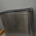 SONGMICS Trash Can, 2 x 10.6 Gallon (2 x 40 L) Garbage Can for Kitchen, with 15 Trash Bags, 2 Compartments, Plastic Inner Buckets and Hinged Lids, Airtight, Silver and Black ULTB730E80