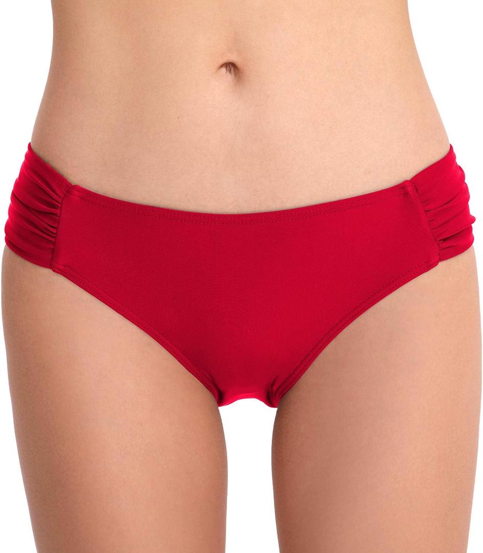 Women's Bathing Suit Bottoms Full Coverage Ruched Bikini Tankini Bottom Swimsuit Brief (XX-Large, Red2)