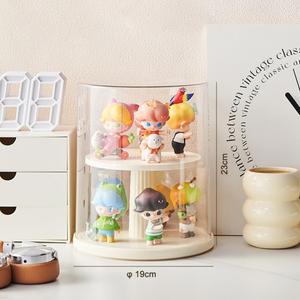 Transparent Display Box, Stackable Blind Box, Stand for Pop Mart Lego Collectibles Action, Dust-Proof, All-Round Display of Dolls (Bilayer)