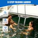 3-Step Boat Ladder, 316 Stainless Steel Telescoping Dock Ladder
