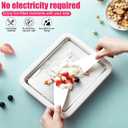 Rolled Ice Cream Maker - Instant Freeze Plate with 2 Scrapers, Food-Grade Stainless Steel Ice Cream Machine for Frozen Yoghurt, Rolled Ice Cream, Gelato, Soft Serve (White)