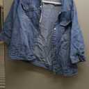 Locachy Womens 3/4 Sleeve Short Denim Jacket Lapel Button Down Cropped Trucker Jean Jackets Coats (X-Large, Light Blue)