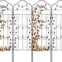 hogardeck 4 Packs 60 * 18 inch Metal Garden Trellis for Climbing Plants Outdoor,Heavy Duty,Black Coating Rustproof Trellis for Rose, Vegetable, Flowers, Expandable,Perfect for Training Climbing Plants