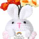 Weysat Teachers Appreciation Gifts Bulk Cute Handmade Crochet Bunny Thank You Gifts with Positive Cards for Women Teacher Coworkers Employee Nurse Team Back to School Party Supplies