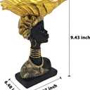 African Statues Tribal Woman Sculpture,9.5" Resin Figure Bust Figurine for Home Decor,Living Room/Table Top/Bookshelf/Coffee Tables(C01CD106)