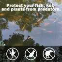POYEE 14x14ft Pond Netting for Leaves Leaf Net Cover Pond Net with Small Fine Mesh Protecting Koi Fish from Birds Cats Stakes Included