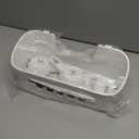 LEVERLOC Shower Caddy Suction Cup, Shower Organizer Removable Bathroom Shelf, Storage Suction Powerful Max Hold 22lbs Bathroom Caddy Waterproof Holder, White