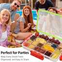 Snackle Box Container - Charcuterie Board with Lid & Handle, BPA-Free Snack Box Container with Adjustable Snack Containers, Portable Food Storage Organizer for Travel, Picnic, or Parties