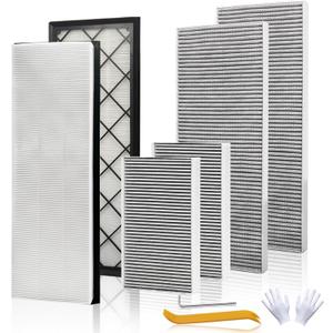 Front Trunk HEPA Carbon Air Filters Kit Fit for Tesla Model Y/Model Y Juniper/Standard 2020-2026, HEPA Air Filter *2 HEPA Carbon Filter *2 Cabin Air Filter *2 per Package with Installation Tools