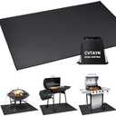 Cvtayn Under Grill Mat 48 ×30 Inch for Outdoor Charcoal, Flat Top, Smokers, Gas Grills.Oil-Proof and Water-Proof BBQ Cvtayn Fireproof Mat Protects Deck Grass, Indoor Fireplace Mat