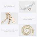 UKON Crossbody Phone Lanyard - Fashion Phone Strap with 2xTPU Tether Tab for Women - Palegold