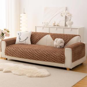 Awjcsv Couch Cover for Dogs Washable, Waterproof Couch Covers for 3 Cushion Couch Sofa Pet Friendly, Soft and Anti Slip (Coffee, 1pc/36"x 71")