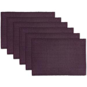 100% Cotton Ribbed Placemats - Set of 6-13 x 19 Inches - Dark Purple - Everyday Cloth Table Mats - Thick Construction, Washable & Reusable Cloth Place Mats - by AVKA Studio