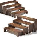 2 Set Large Wooden Tiered Riser Display Stands for Vendor Events,Stackable Wooden Cupcake Stand,Farmhouse Decor Wood Dessert Table Display Set,Vendor Booth Display Items,Food Display Risers for Party12-11.2-10.4-9.6IN