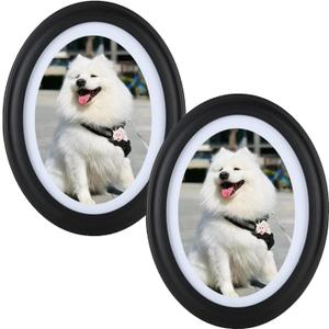 2 Pack Black Oval Picture Frames 8 by 10 Oval Photo Frames, 8x10 Wall Mounting Photo Frame for Home Decor, Photo Gallery