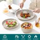 vancasso PLAYA Ceramic Plates and Bowls Sets,24 Pieces Grey Dinnerware Sets for Kitchen,Reactive Glaze Dishes Set for 8, Dishwasher and Microwave Safe