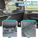 Dog Car Barrier Escape-Proof, 50" Wide Car Divider for 2nd 3rd Row Seats & Cargo Area, Durable Back Seat Car Gate Trunk Barrier with See Through Net Mesh for Small Trucks & SUV & Mid-Sized Vehicle
